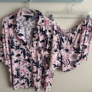 Midnight bakery xl Women’s 2pc Tequila Sun Notch Collar Sleep Set